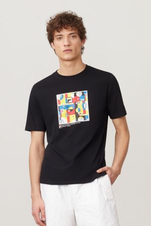 FILA Lively Tee Shirts Black,Mens Clothing | CA.TWKCVN278